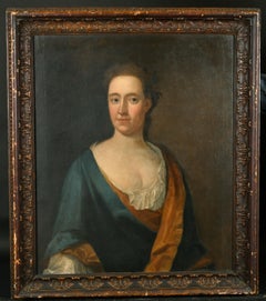 Antique Fine 18th Century British Portrait of an Aristocratic Lady, Large oil painting
