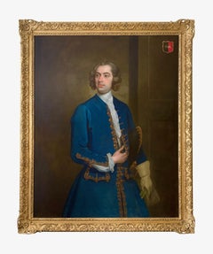 18th Century English Portrait of John Neale of Allesley Park in a Blue Coat