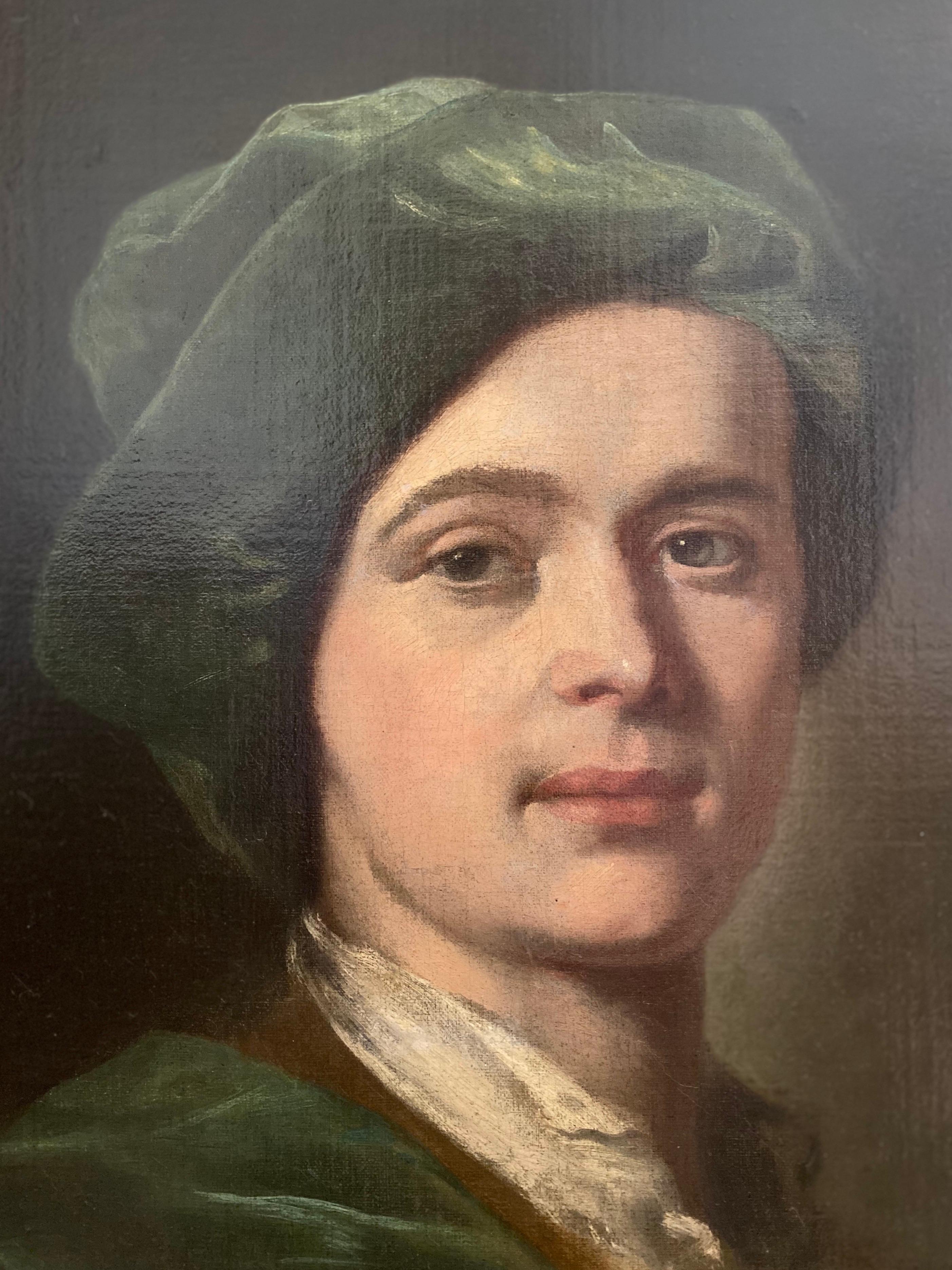Early 18th Century English Portrait of a Gentleman in Green Velvet - Painting by (Circle of) William Hogarth