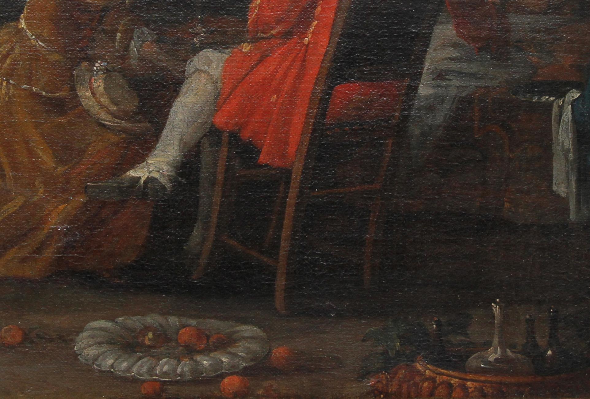 Serviergeschirr – Britisches Ölgemälde eines alten Meisters aus dem 18. Jahrhundert, historisches Interieur im Angebot 1