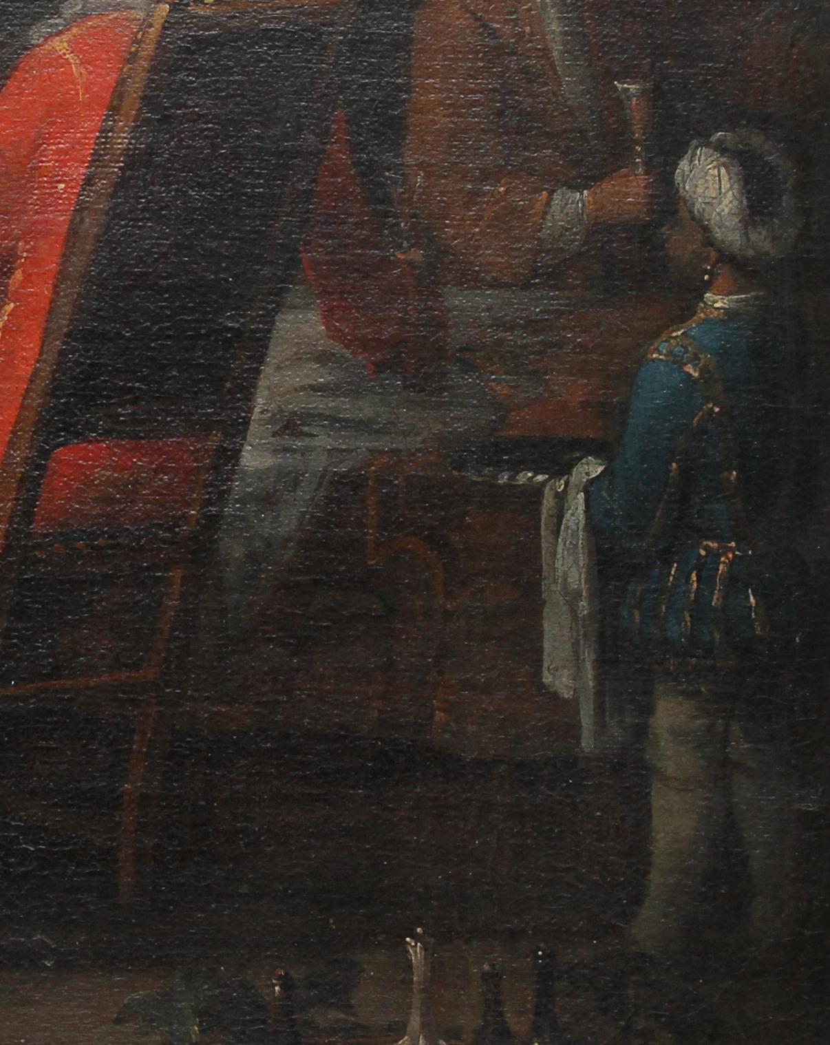 Serviergeschirr – Britisches Ölgemälde eines alten Meisters aus dem 18. Jahrhundert, historisches Interieur im Angebot 3