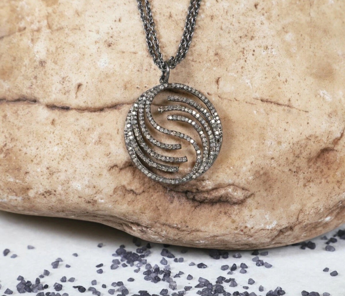 Kreis-Anhänger 925 Sterling Silber Diamant Runde Mode Halskette Frauen Schmuck.