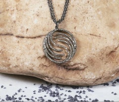 Kreis-Anhänger 925 Sterling Silber Diamant Runde Mode Halskette Frauen Schmuck.