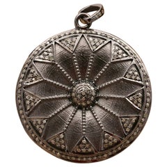 Circle Pendant Pave Diamond 925 Silver Diamond Circle Design Pendant Gift.