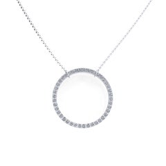 Circle Pendant with Natural Diamonds, 18kt Gold, Made in Italy