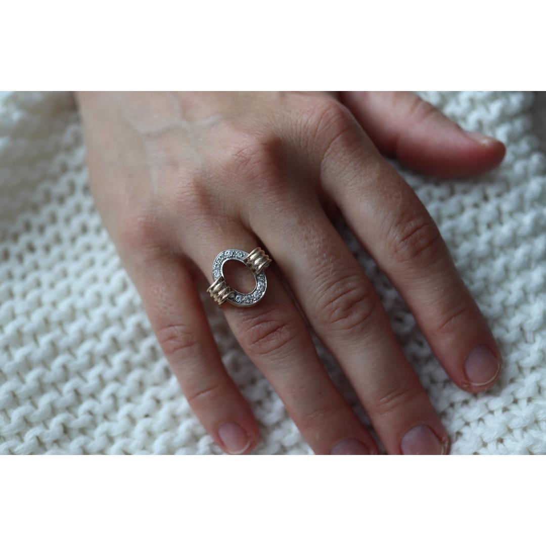 Circle Ring. 14k Diamond Encrusted Circle of life. Life Diamond Circle Promise For Sale 1