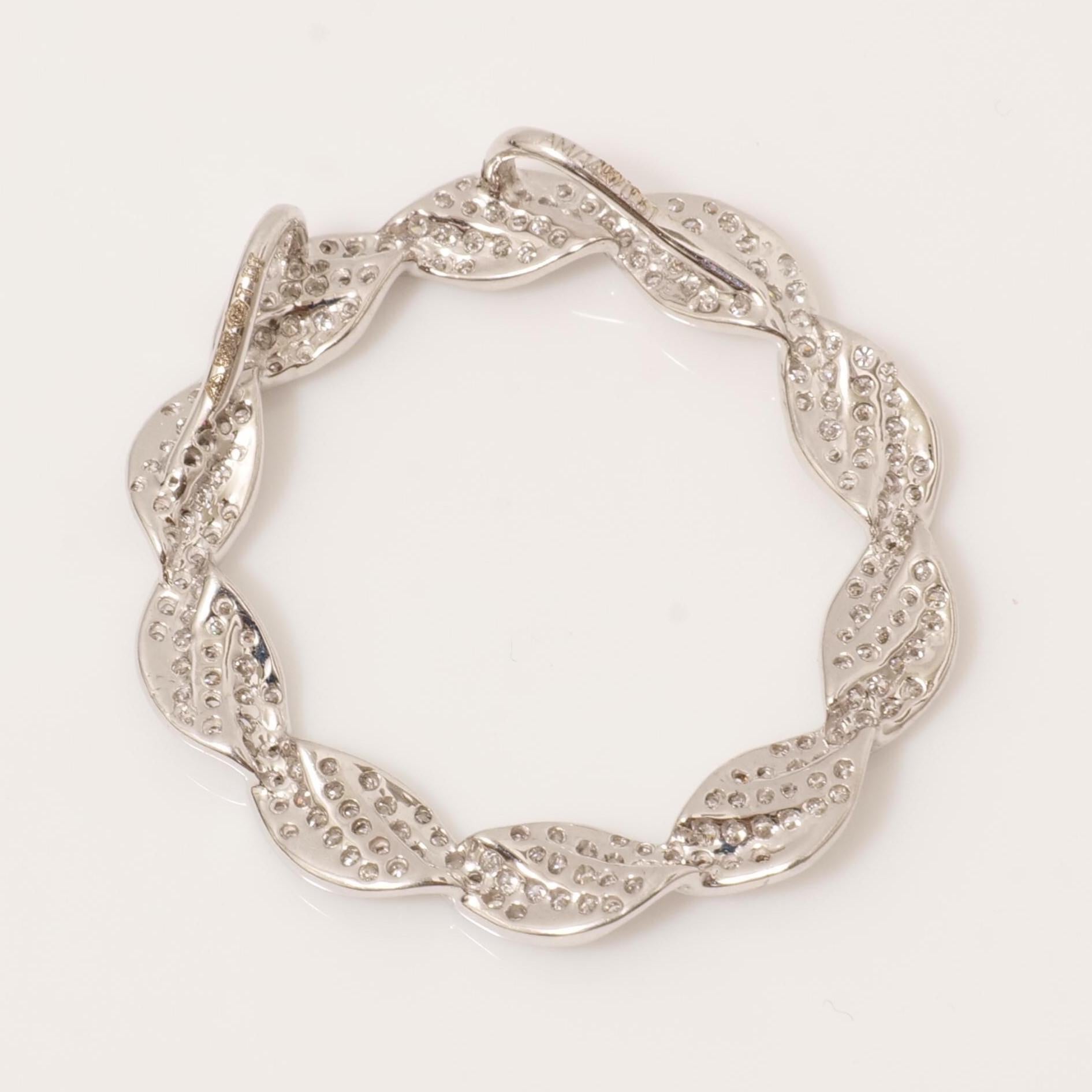 Pendentif Circle Rope en or massif 14k (certifié) en vente 2