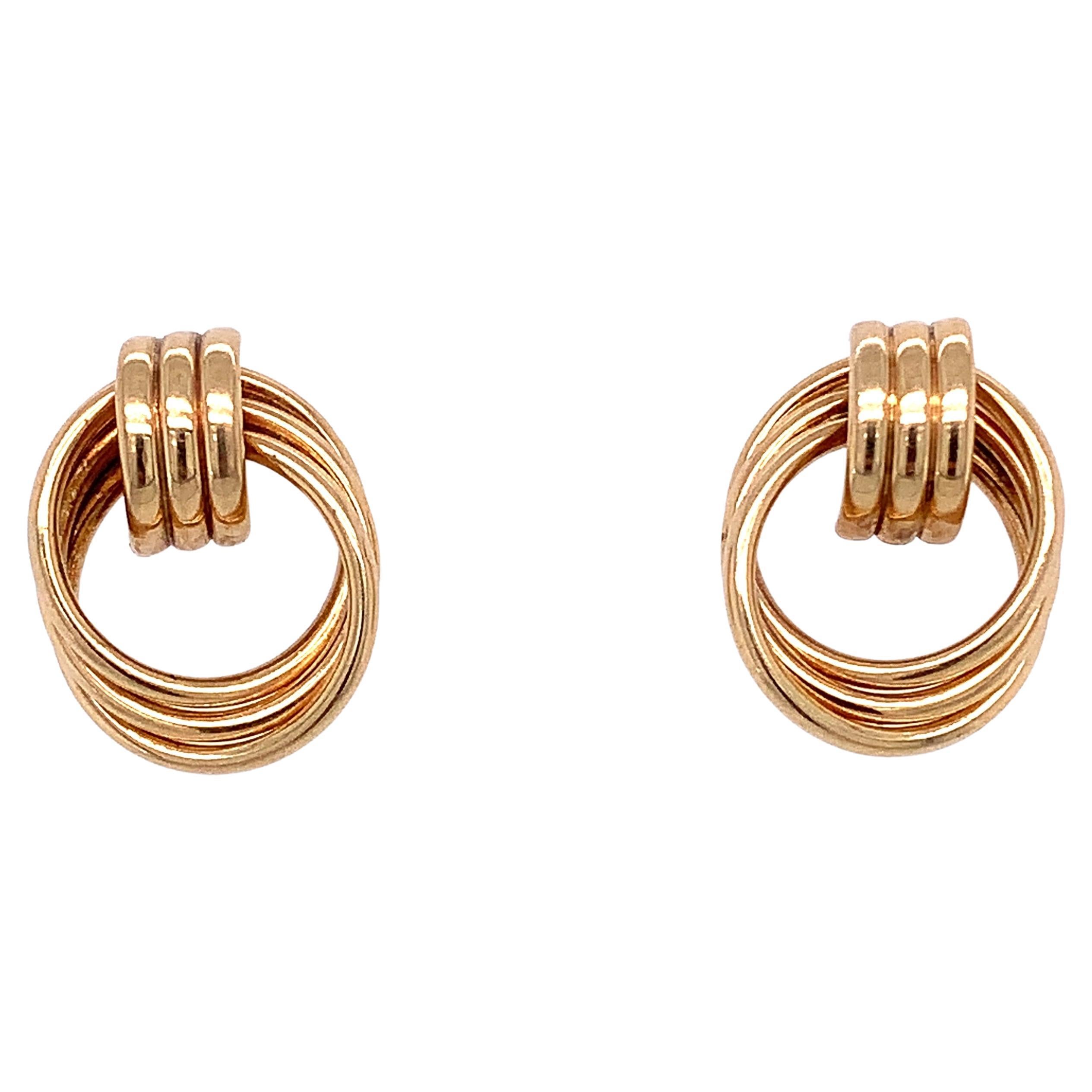 Boucles d'oreilles antiques en forme de cercle or jaune