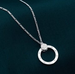 Circle Shaped Moissanite Pendant 925 Sterling Silver Minimalist Gift For Women.