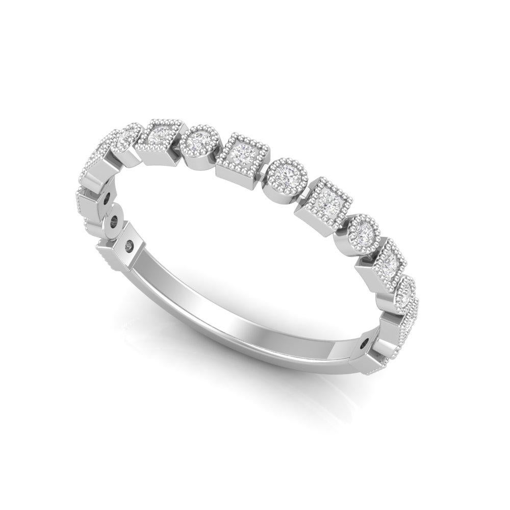 Artisan Circle & square diamond Band For Sale