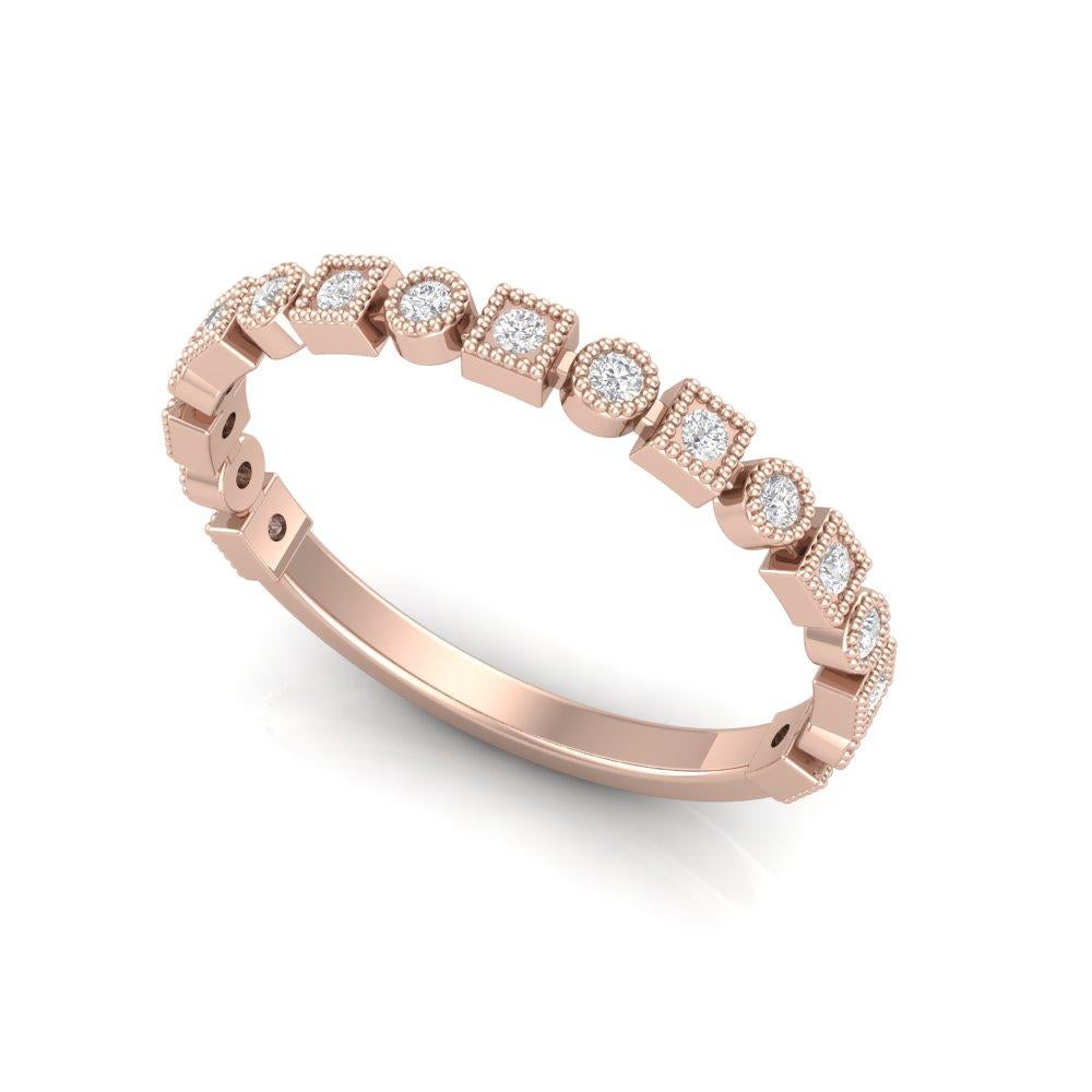 Round Cut Circle & square diamond Band For Sale