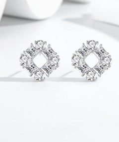 Circle Studs 925 Sterling Silver Moissanite Earrings For Women Birthday Gift.
