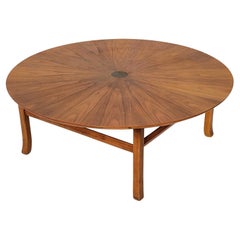 Mesa de centro Circle Sunburst de nogal American of Martinsville Mid Century Modern