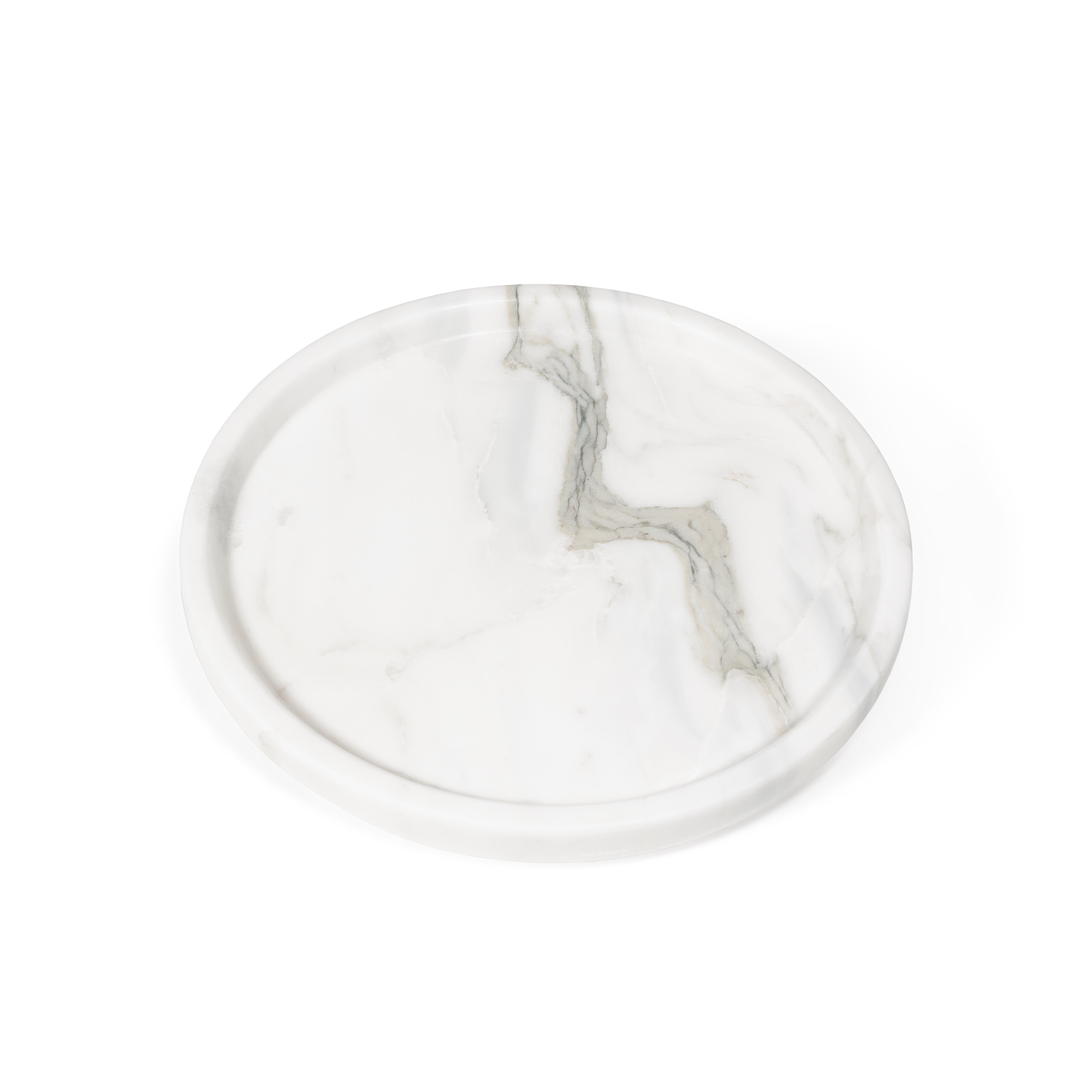 Modern Circle Tray, Estremoz Marble For Sale