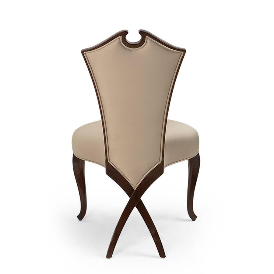 Circled Chair with Mahogany Structure and High Quality Fabric 1
