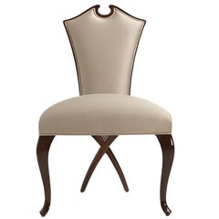 Circled Chair with Mahogany Structure and High Quality Fabric