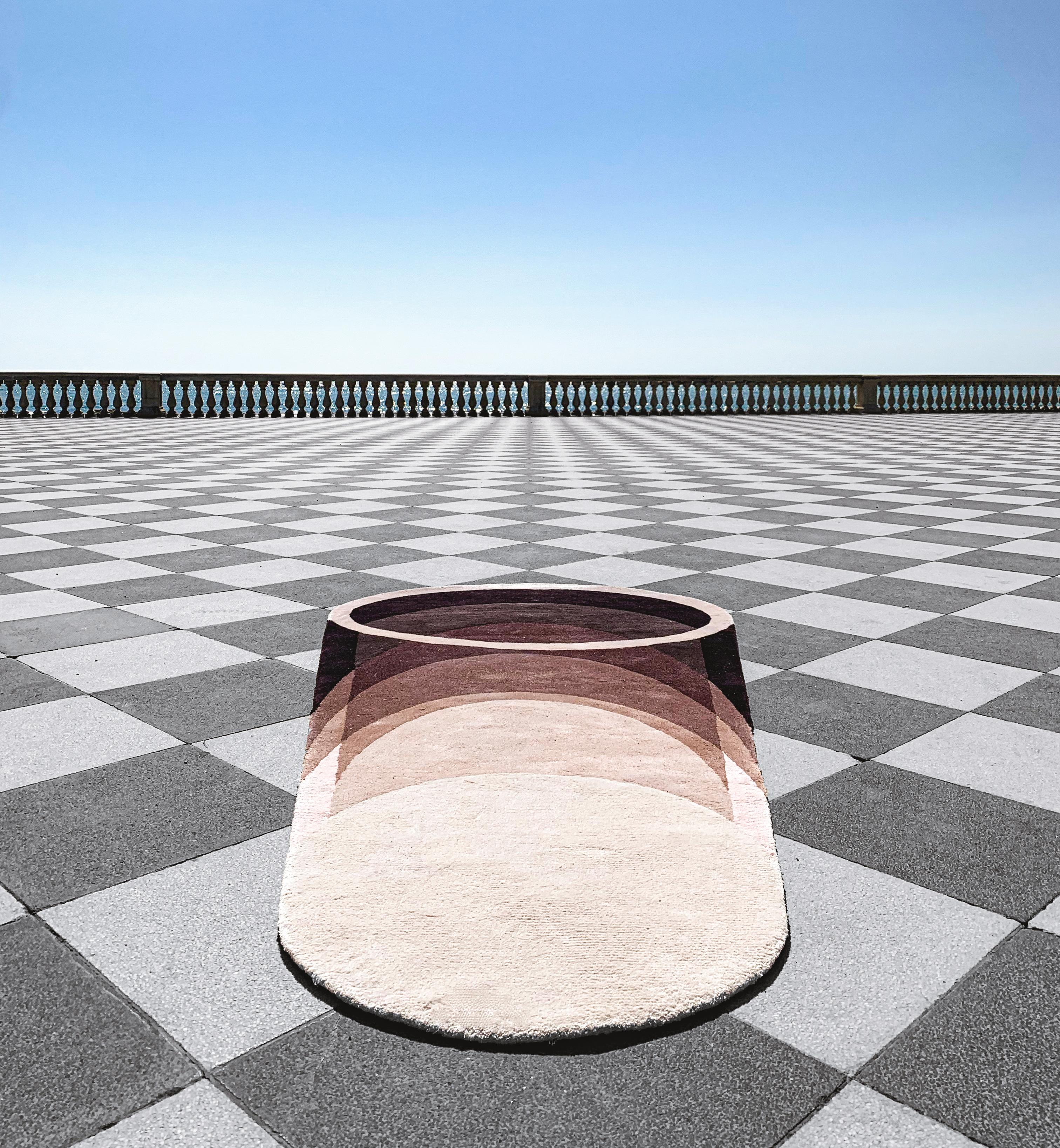 Zeitgenössischer Teppich mit Kreisen  im Angebot 2