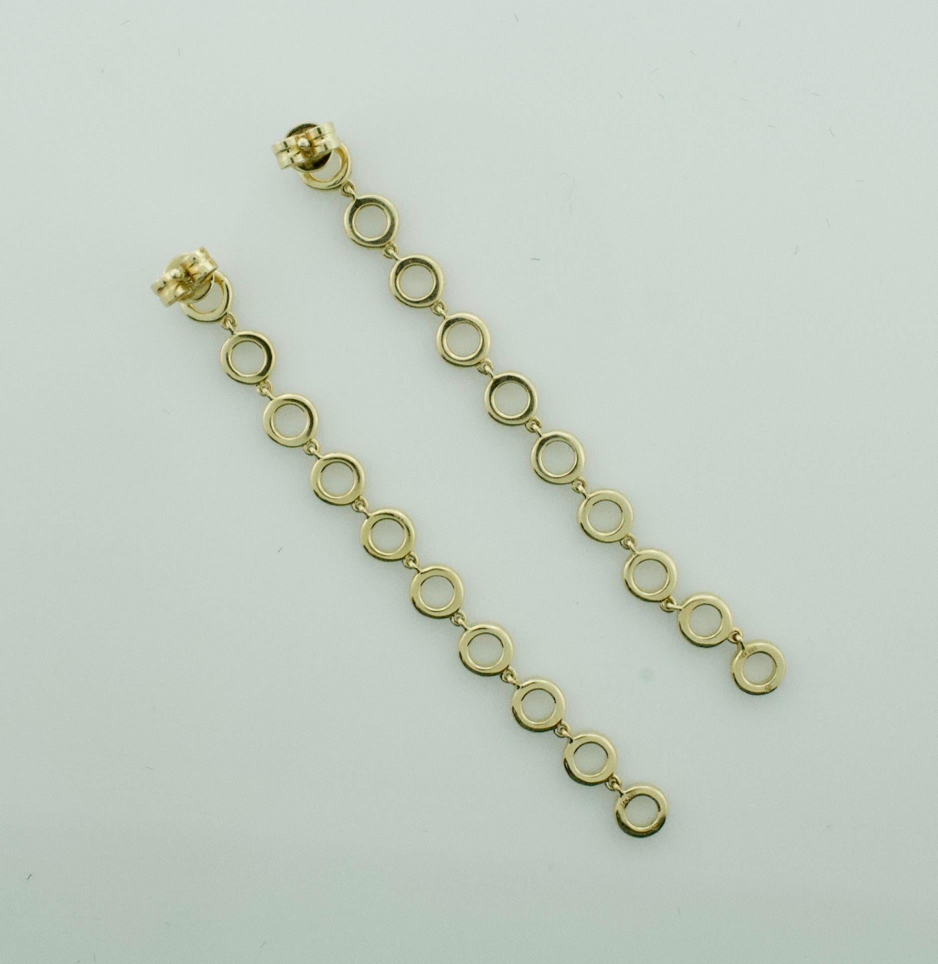 „„Circles““ Diamant-Ohrringe aus Gelbgold (Rundschliff) im Angebot