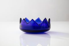 Hand Blown Glass Ashtray 'Circling Mountains in Blue'