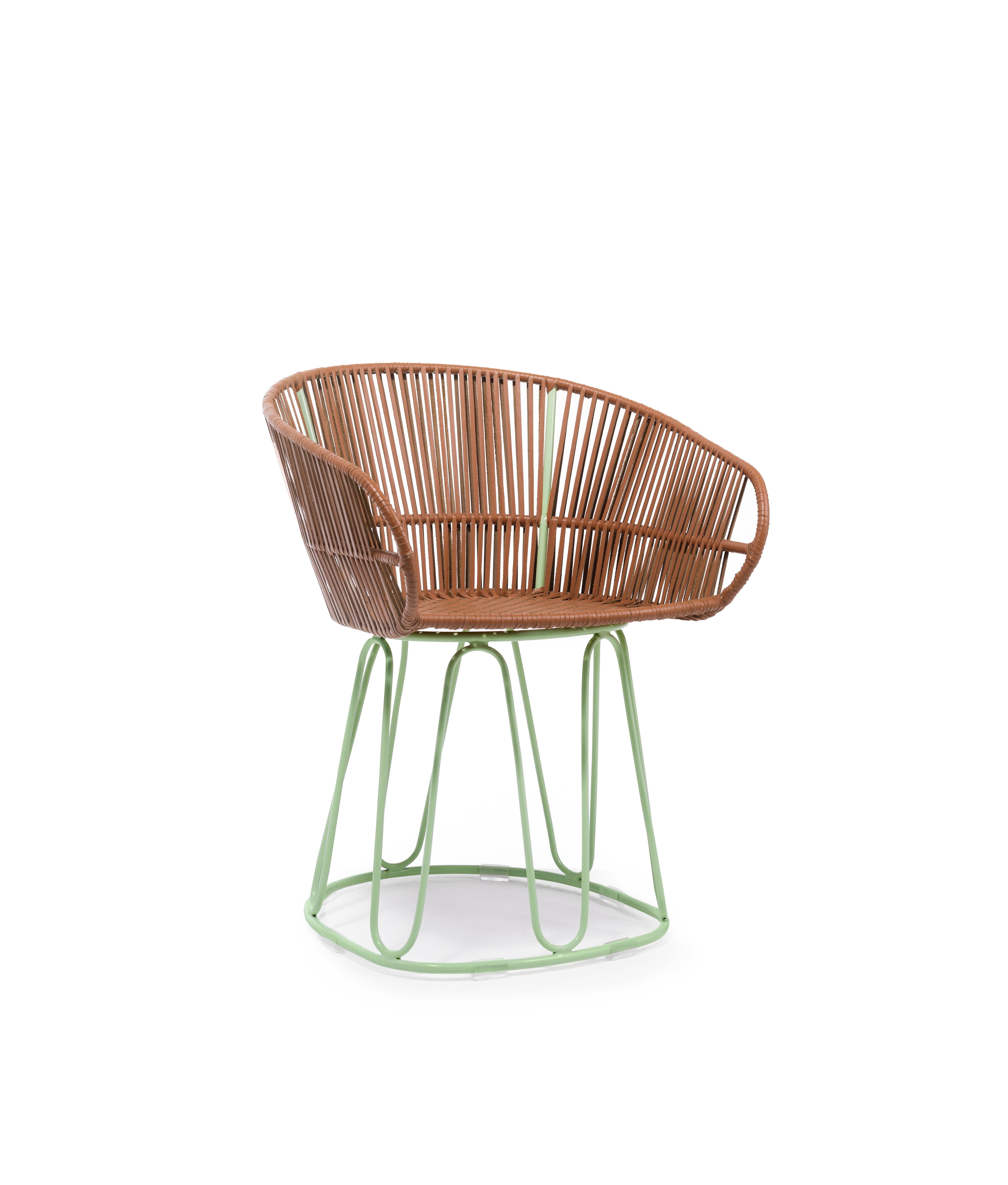 Powder-Coated Circo Dining Chair Leather by Sebastian Herkner
