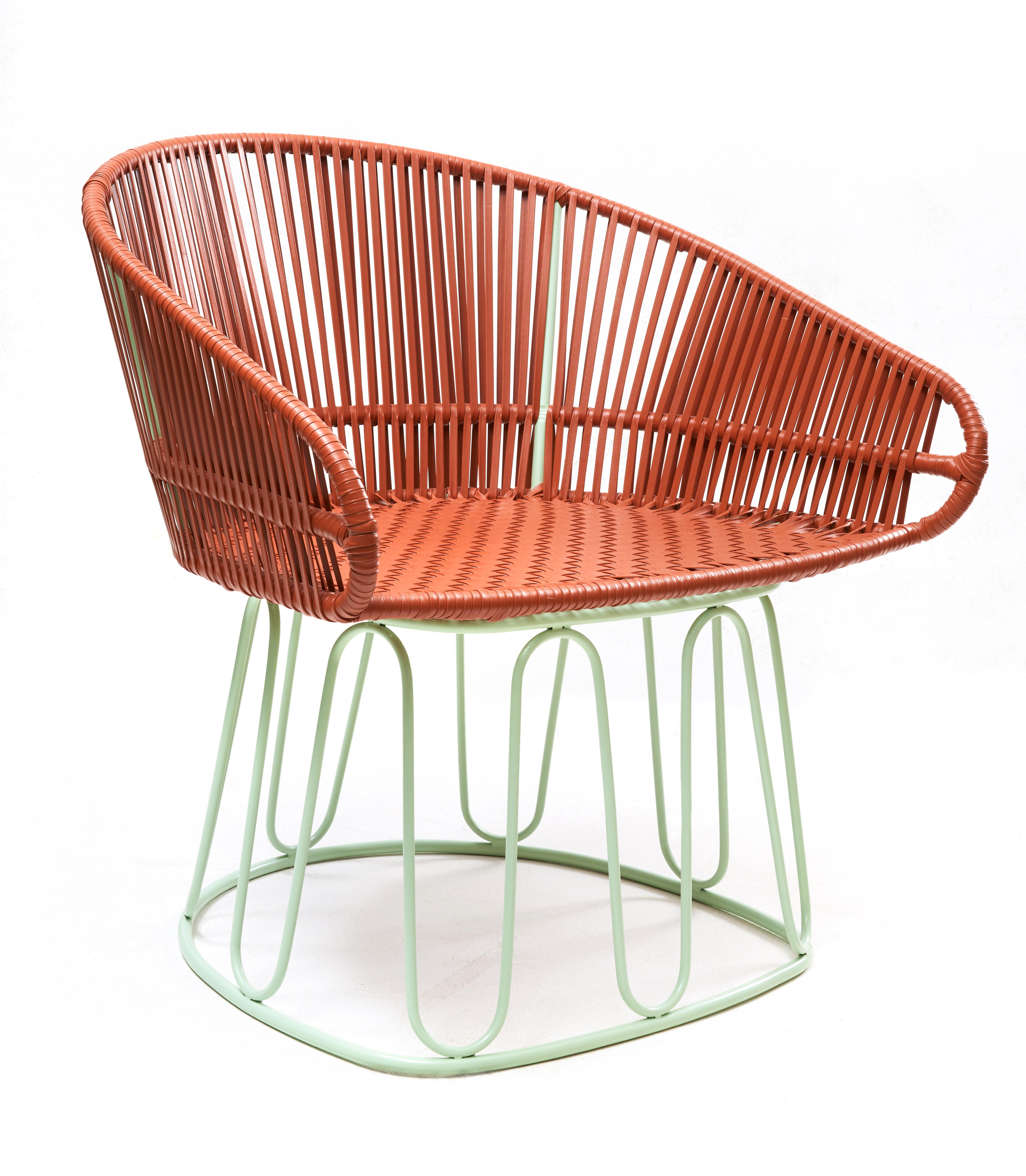 Powder-Coated Circo Lounge Chair Leather by Sebastian Herkner For Sale
