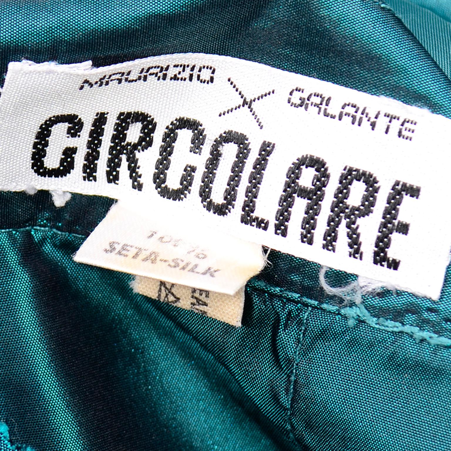 Circolare Maurizio Galante Designed Green Silk Dress Alternative Pantsuit  3