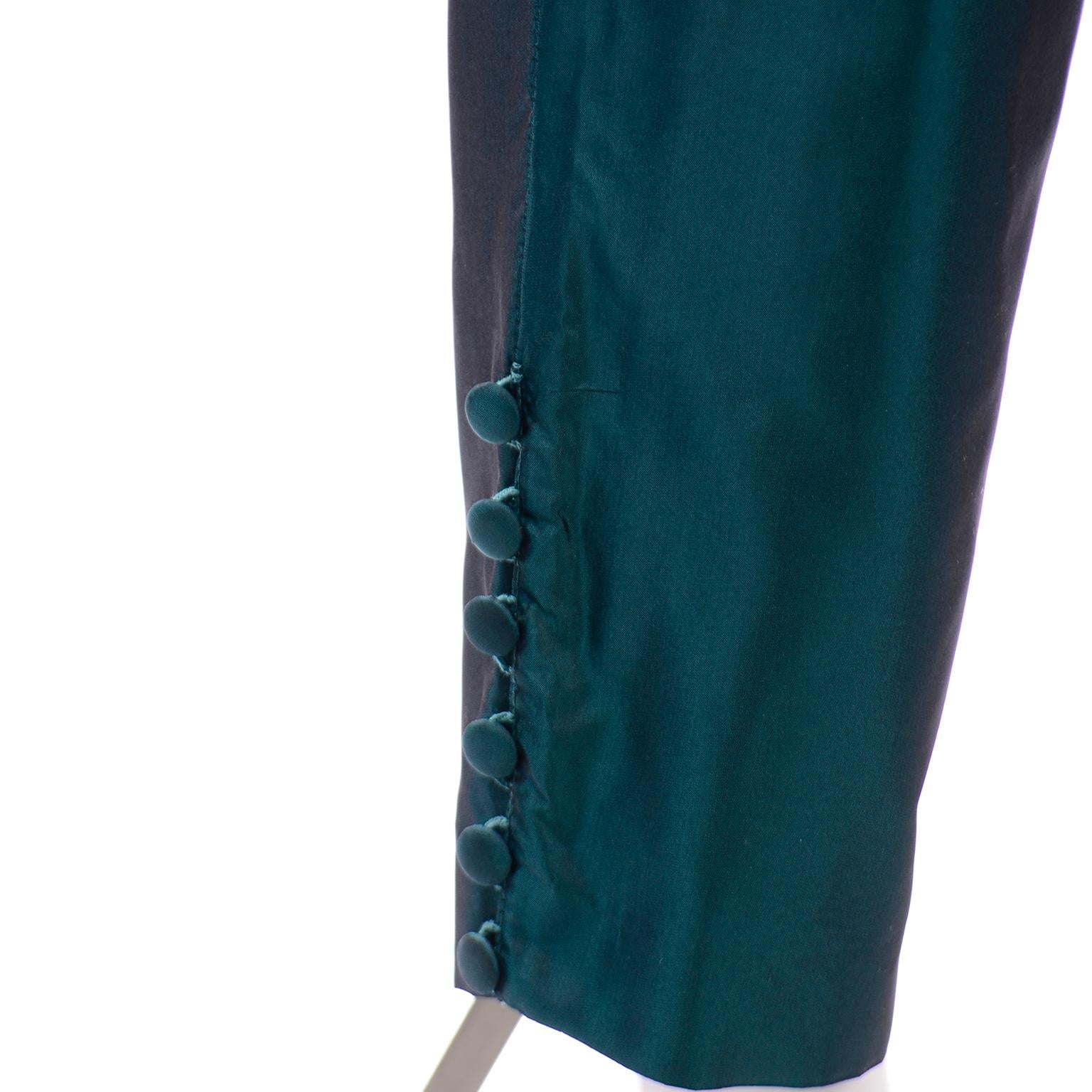 Circolare Maurizio Galante Designed Green Silk Dress Alternative Pantsuit  2