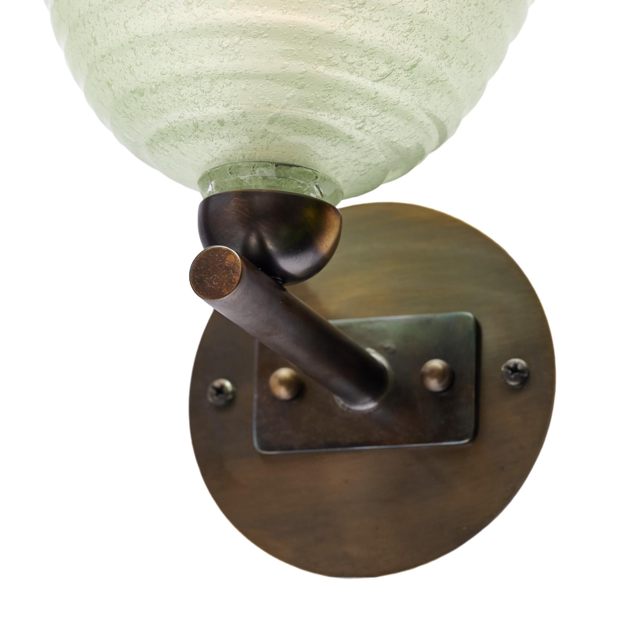 Contemporary “Circoli” Murano Glass Green Sconces For Sale