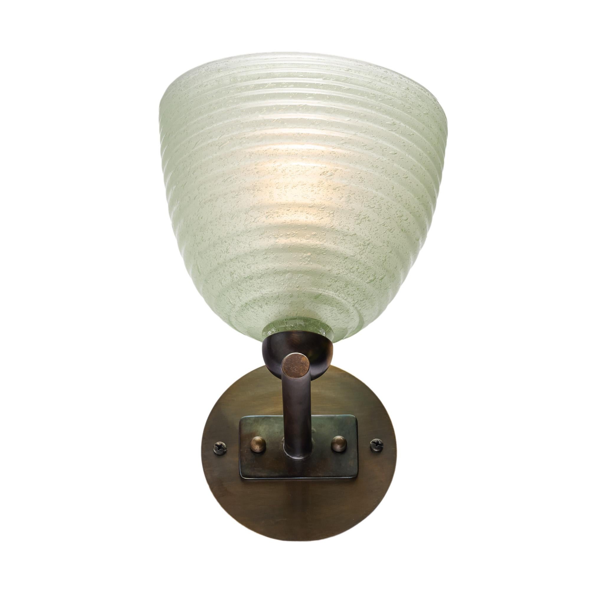 “Circoli” Murano Glass Green Sconces For Sale 1