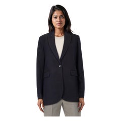 Circolo 1901 Navy Knitted Wool Blazer Size S