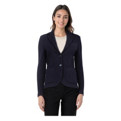 Circolo 1901 Navy Knitted Wool Button Blazer Size XL