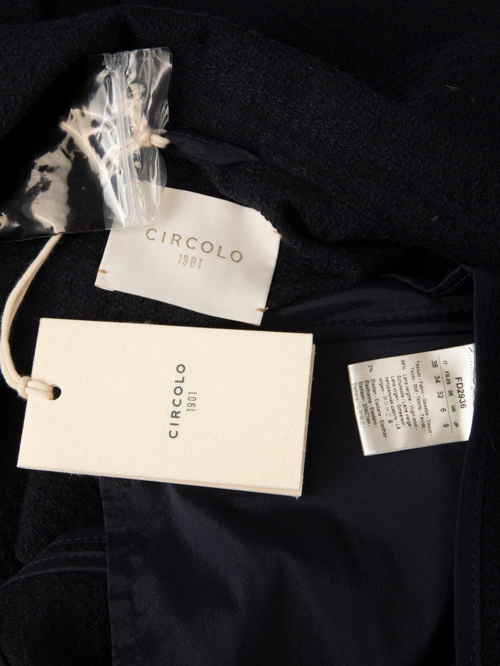 Circolo 1901 Navy Blazer in lana di media lunghezza taglia XS In condizioni Nuovo in vendita a London, GB
