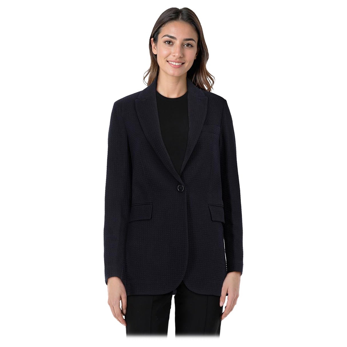 Circolo 1901 Navy Blazer in lana di media lunghezza taglia XS in vendita