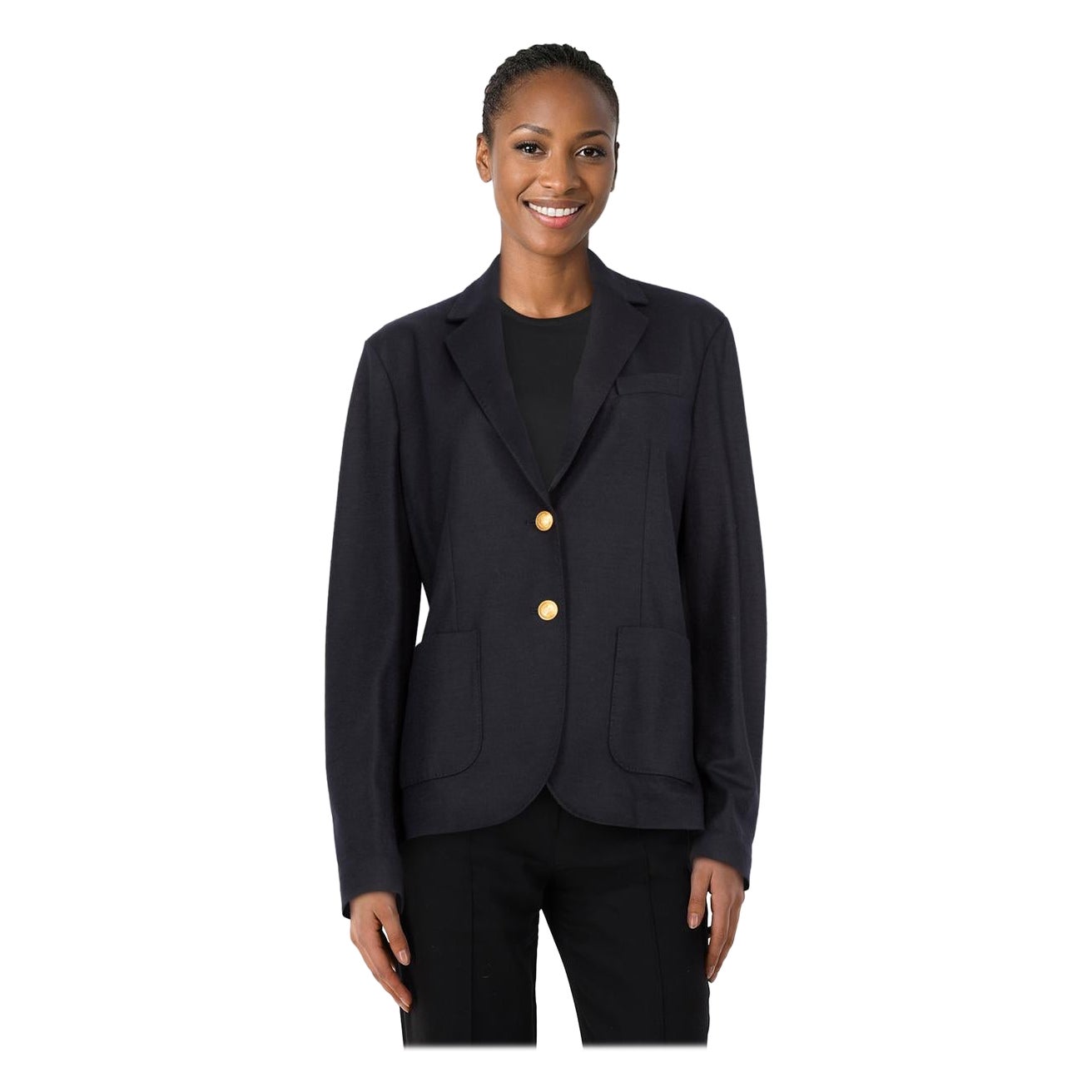 Circolo 1901 Navy Single Breasted Wool Blazer Size L For Sale