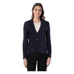 Circolo 1901 Navy Wool Knit Mid Length Blazer Size M