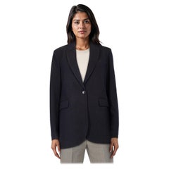 Circolo 1901 Navy Wool Knitted Buttoned Blazer Size L