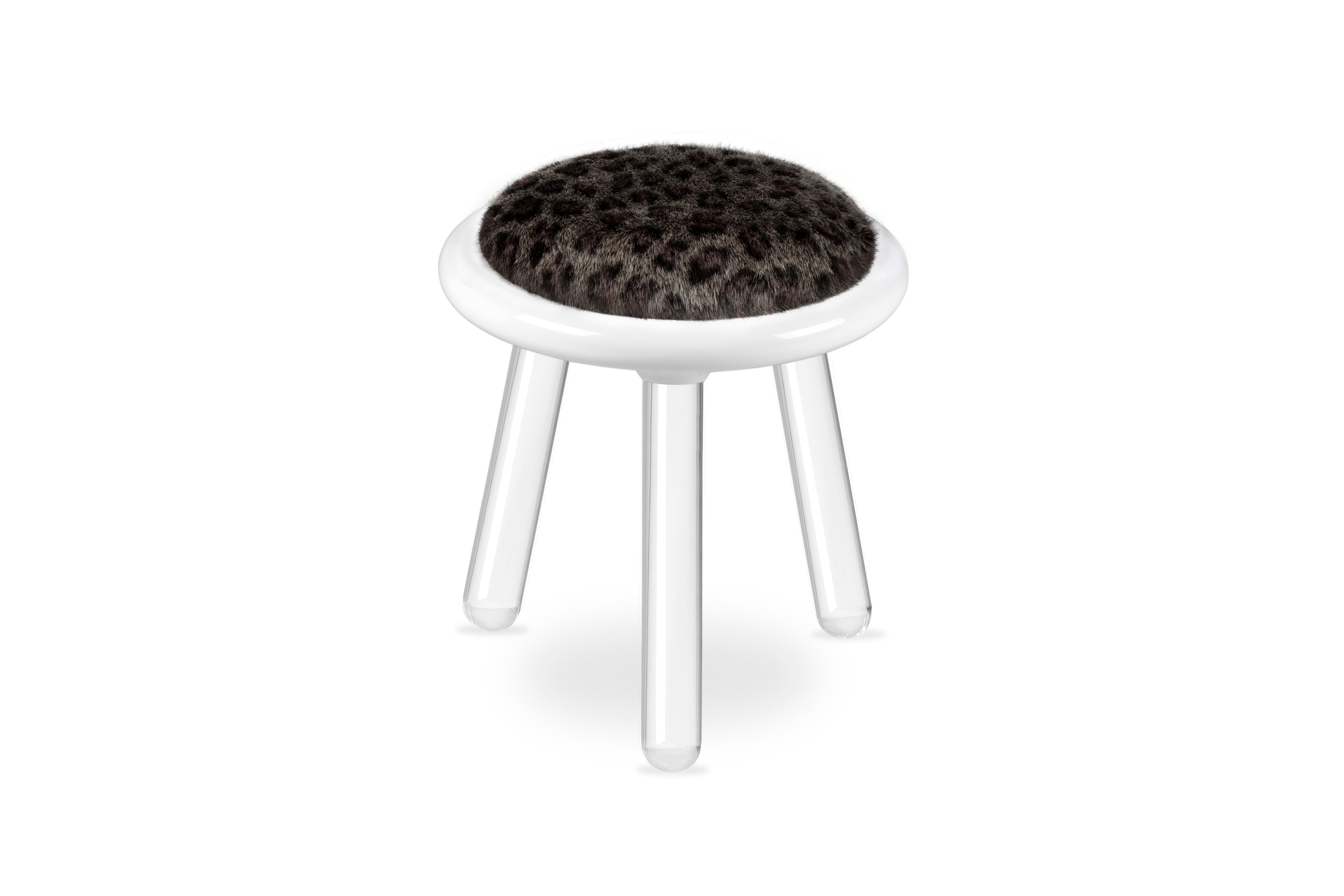 Illusion Leopard Kids Stool in Clear Acrylic Legs by Circu Magical Furniture

The Illusion Series brings a touch of magic to the children's playroom decor. This kids’ furniture set includes a table, a stool and a chair, the perfect addition to every