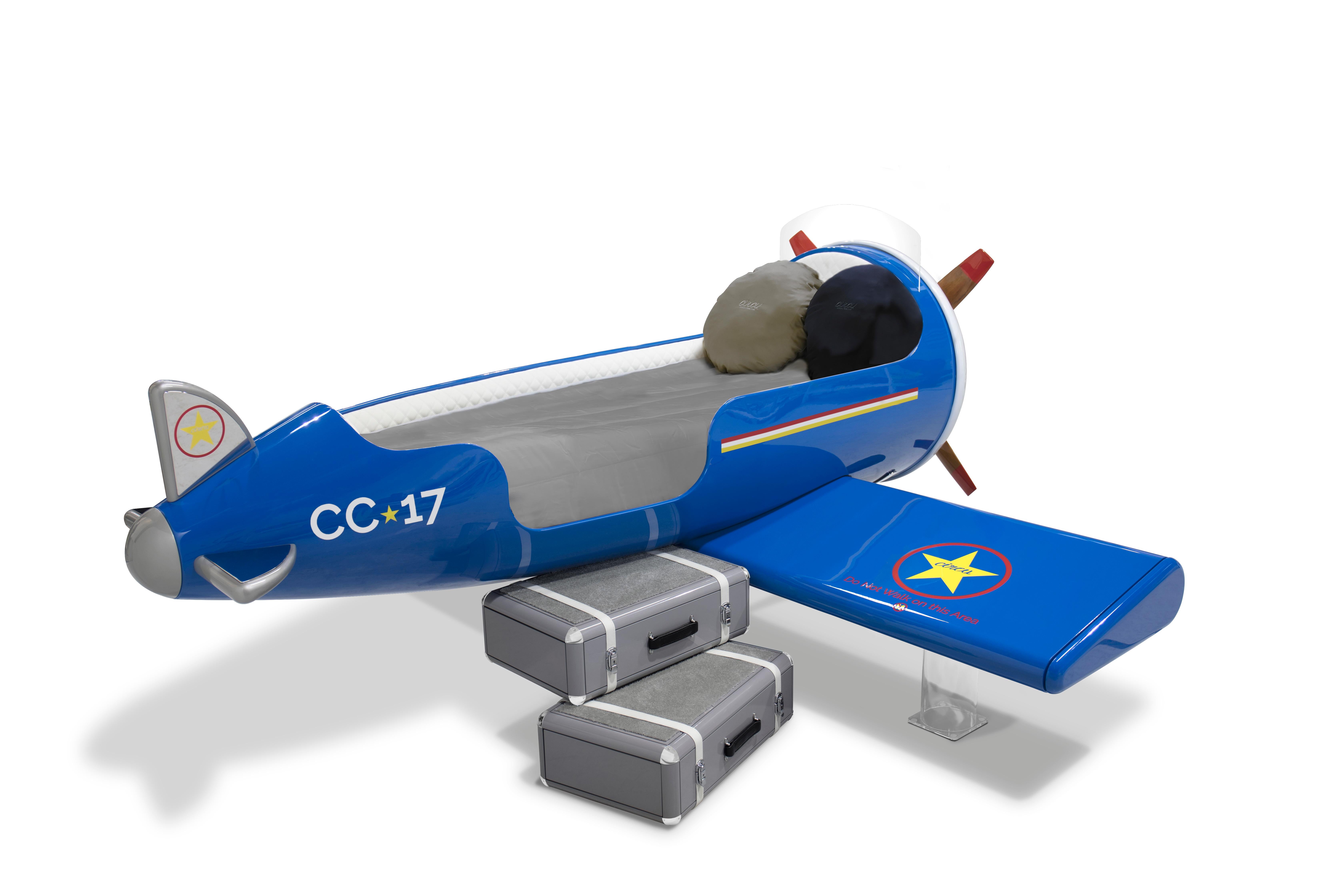 Portuguese Sky One Plane Kids Bed in a shape of an airplane by Circu Magical Furniture For Sale