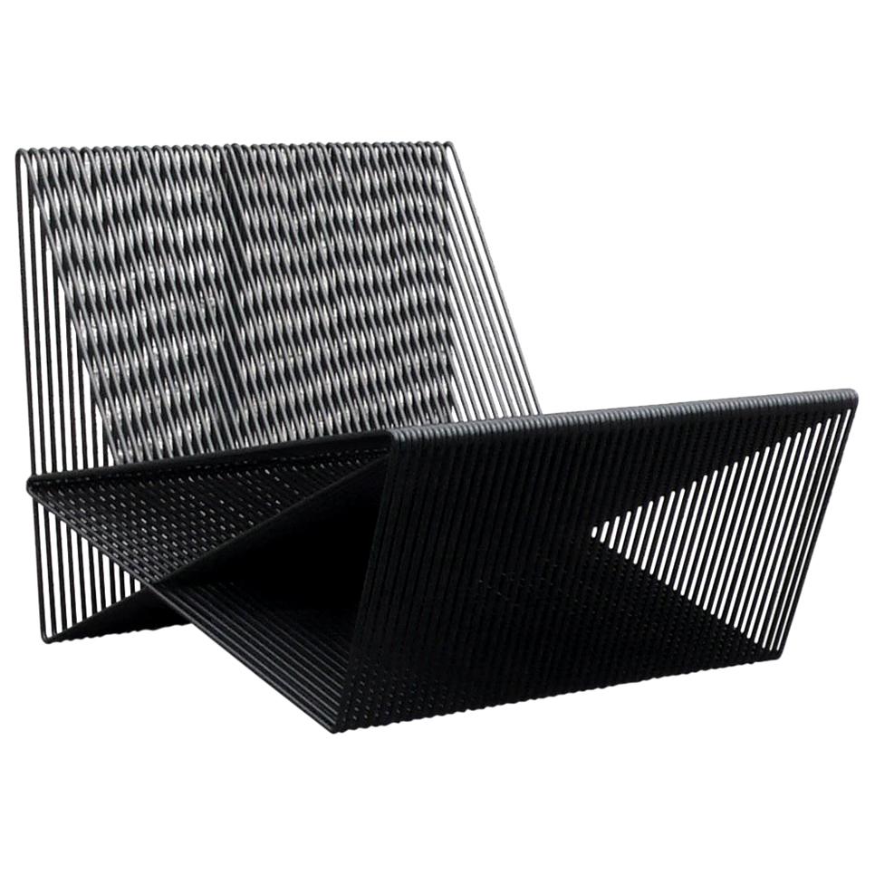 Circuit, Powder-Coated Steel Minimal Geometric Sculptural Lounge Chair For Sale