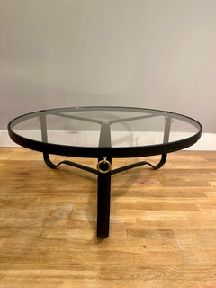 Circulaire Leather Coffee Table Jaques Adnet By Gubi