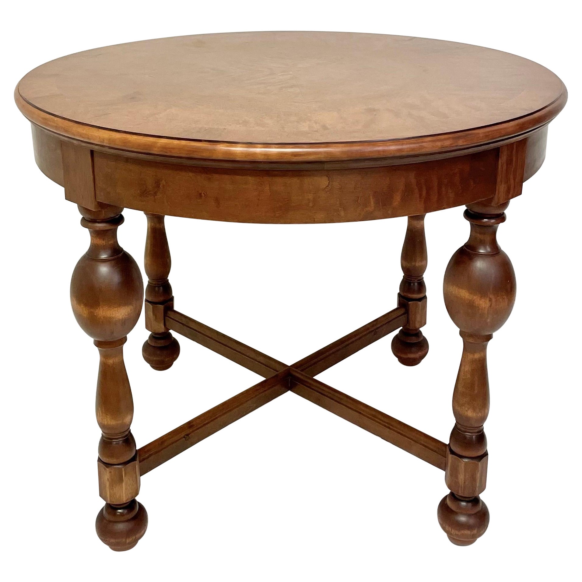 Table circulaire en bouleau teinté suédois des années 1930 par Otto Schulz pour Boet en vente