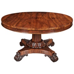 Circular 19th Century Rosewood Tilt-Top Dining Table 