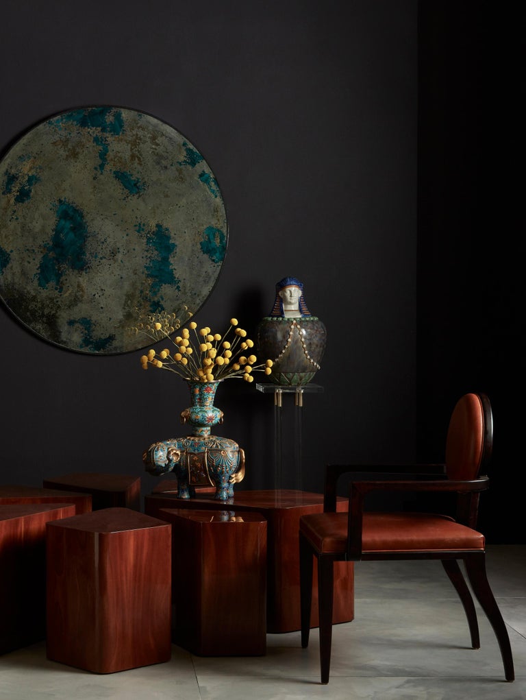 Circular AcidWashed Mirror, Modern at 1stdibs