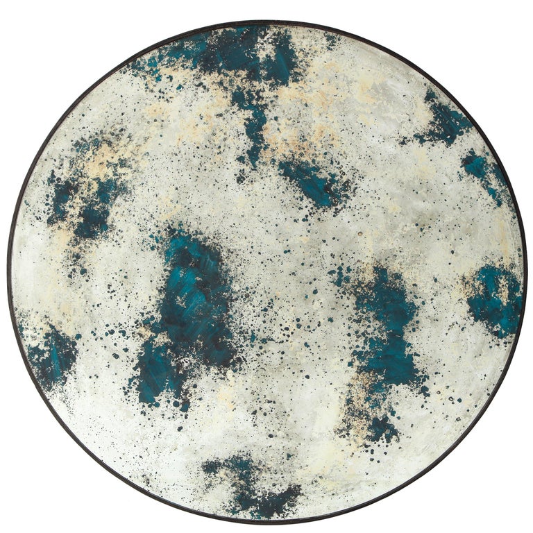 Circular AcidWashed Mirror, Modern at 1stdibs
