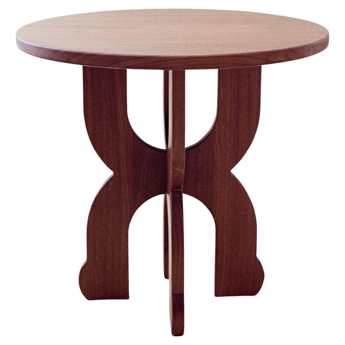 Circular African Mahogany Table Wine Table by Muhly, Customizable