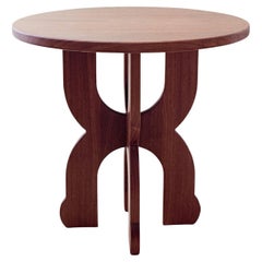 Circular African Mahogany Table Wine Table by Muhly, Customizable