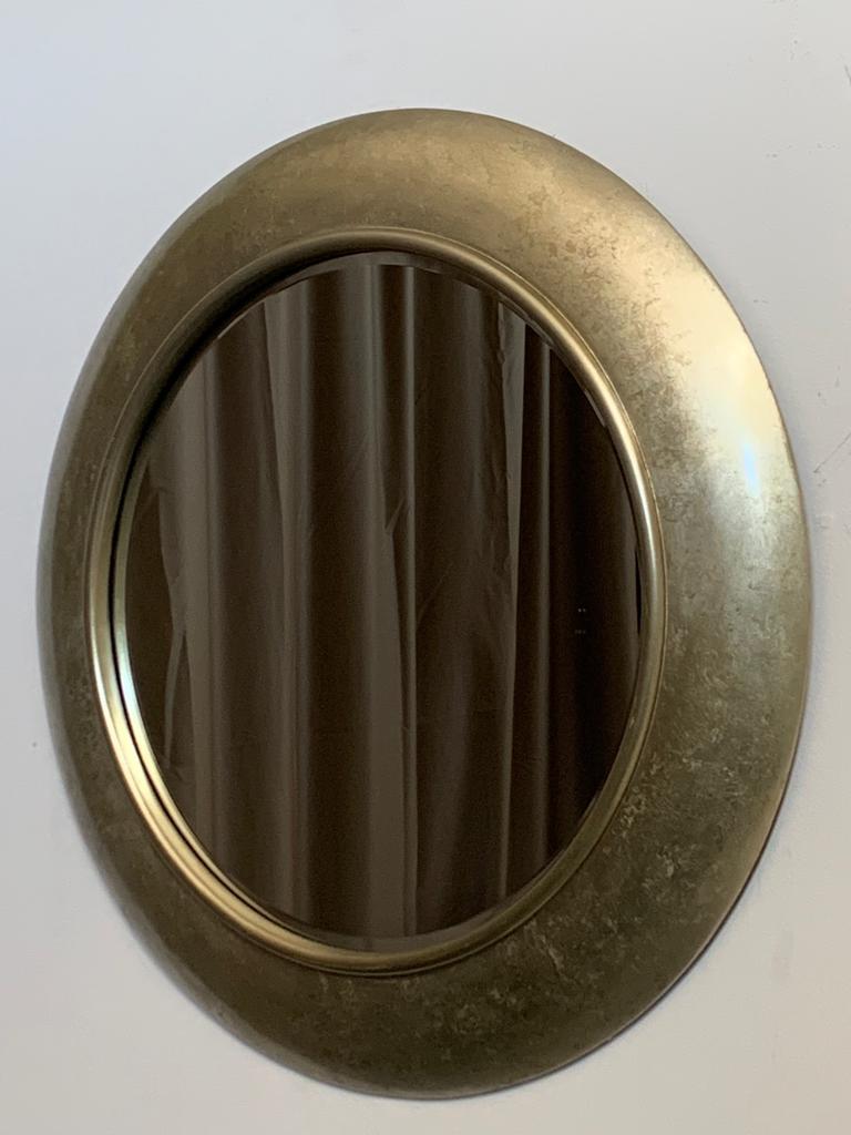 Modern Circular Beveled Mirror with Frame, 1990s For Sale