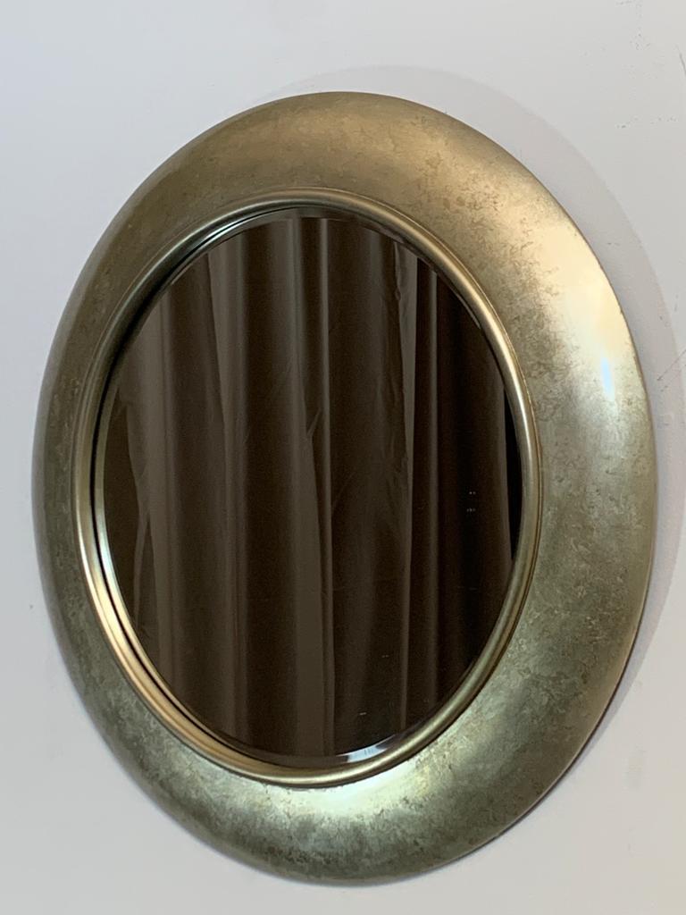 American Circular Beveled Mirror with Frame, 1990s For Sale