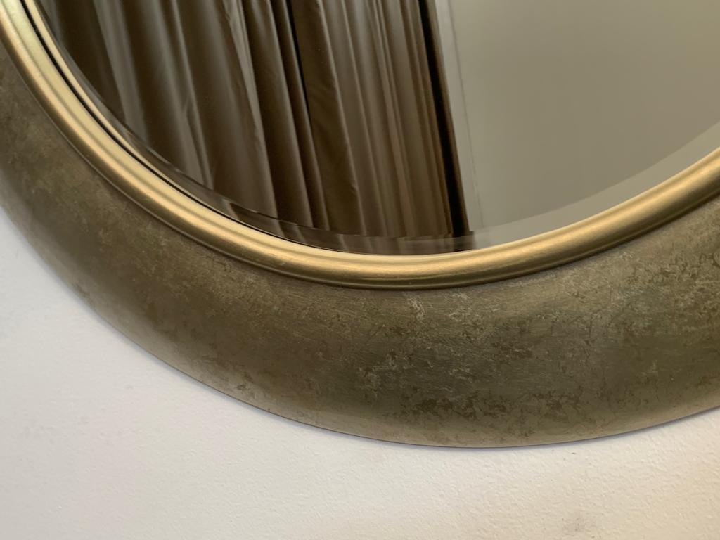 Circular Beveled Mirror with Frame, 1990s For Sale 2