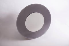Circular Beveled Sfumato-Grey Mirror in the Manner of Fontana Arte, Italy 1970's